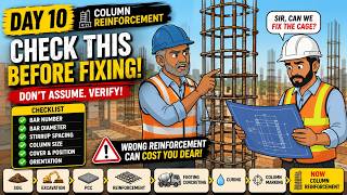 DAY 10 | COLUMN REINFORCEMENT CHECKLIST 🚨 7 Things Every Site Engineer Must Check