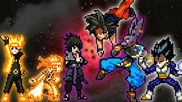 2xNaruto V3 OP & Sasuke Indra OP VS Goku TP OP & Beerus OP & Vegeta OP in Jump Force Mugen