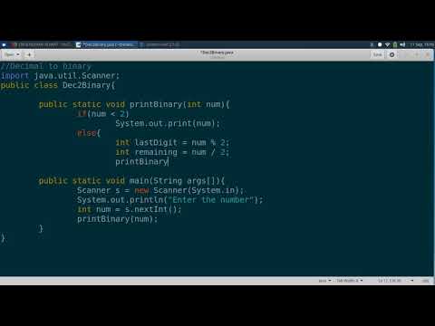 Decimal to Binary using Java