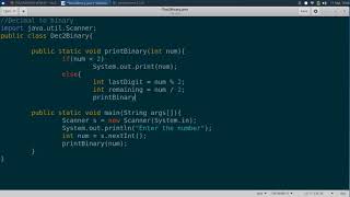 Decimal to Binary using Java