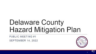 Delaware County Hazard Mitigation Plan, Public Meeting #1