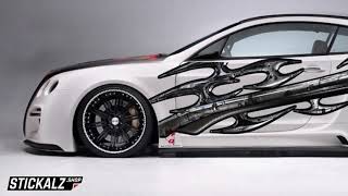 Full Color Car Side Graphics, 3D Tribal Car Vinyl, Blade Car Side 3D Graphics, Zzs_1b