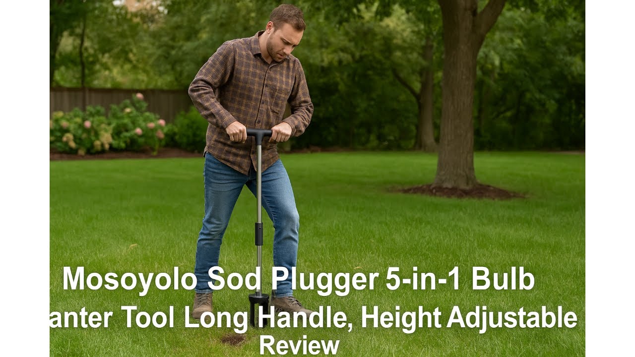 🌱 Mosoyolo Sod Plugger 5-in-1 Bulb Planter Tool Long Handle, Height Adjustabl Review 🧹