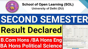 DU SOL 2nd Semester Result Declared 2022 | How To Check Sol Second Semester Result 2022