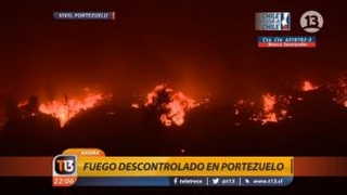 Incendio Forestal En Portezuelo , Chile - Emergencia Evacuan pueblo por precaución