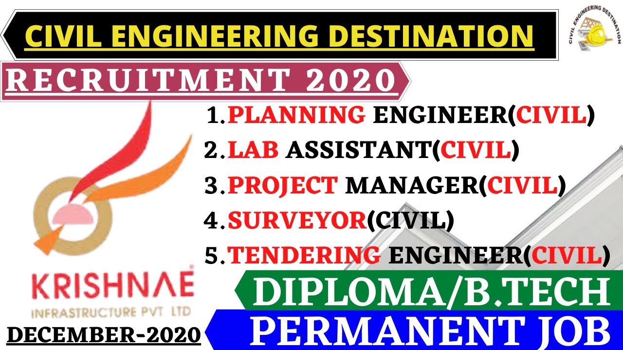KRISHNAE INFRA PVT. LTD. JOBS FOR CIVIL ENGINEER 2020