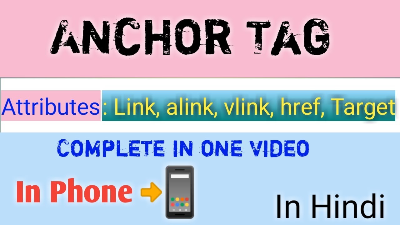 What is anchor tag AttributesLink, alink,vlink,Href and Target