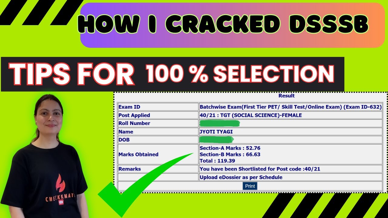 How to Crack DSSSB without coaching II How to get 100% selection II My experience in DSSSB TGT SST