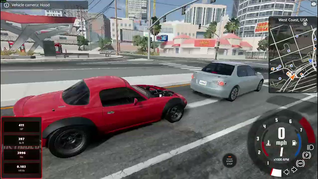 Having some fun in my LS3 swapped Miata Beamng 