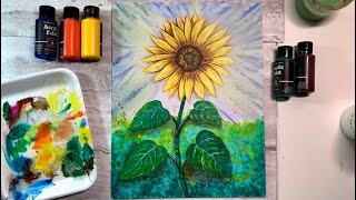 How to Paint Sunflowers | Easy Step-by-Step Acrylic Painting Tutorial, Paint with Me! (#40)