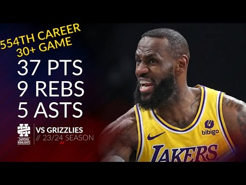 LeBron James 37 pts 9 rebs 5 asts vs Grizzlies 23/24 season