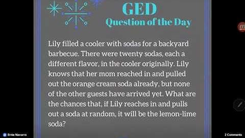 GED QOD: Probability Word Problem Example 3