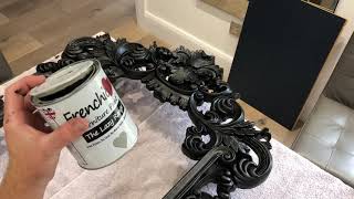 Easy DIY mirror chalk paint dry brushing technique