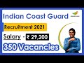 Indian Coast Guard Recruitment 2021 | Salary ₹ 29,200 | Notification for 350 Vacancies |Central Govt