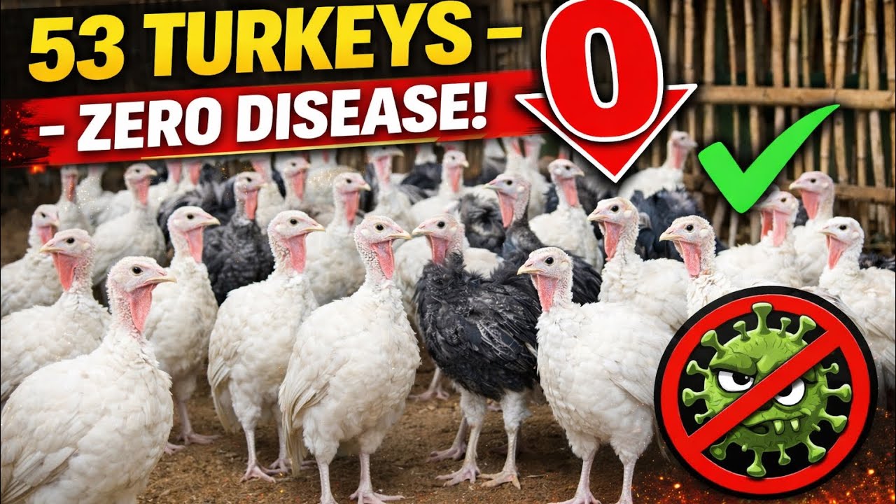 Turkey Farming Update: 53 Strong Turkeys, No Fowl Pox & No Mortality