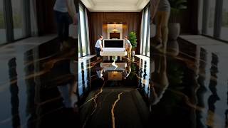This Glossy Marble Floor Looks Like Another Dimension #LuxuryInterior #GlossyFloor #ModernLuxury