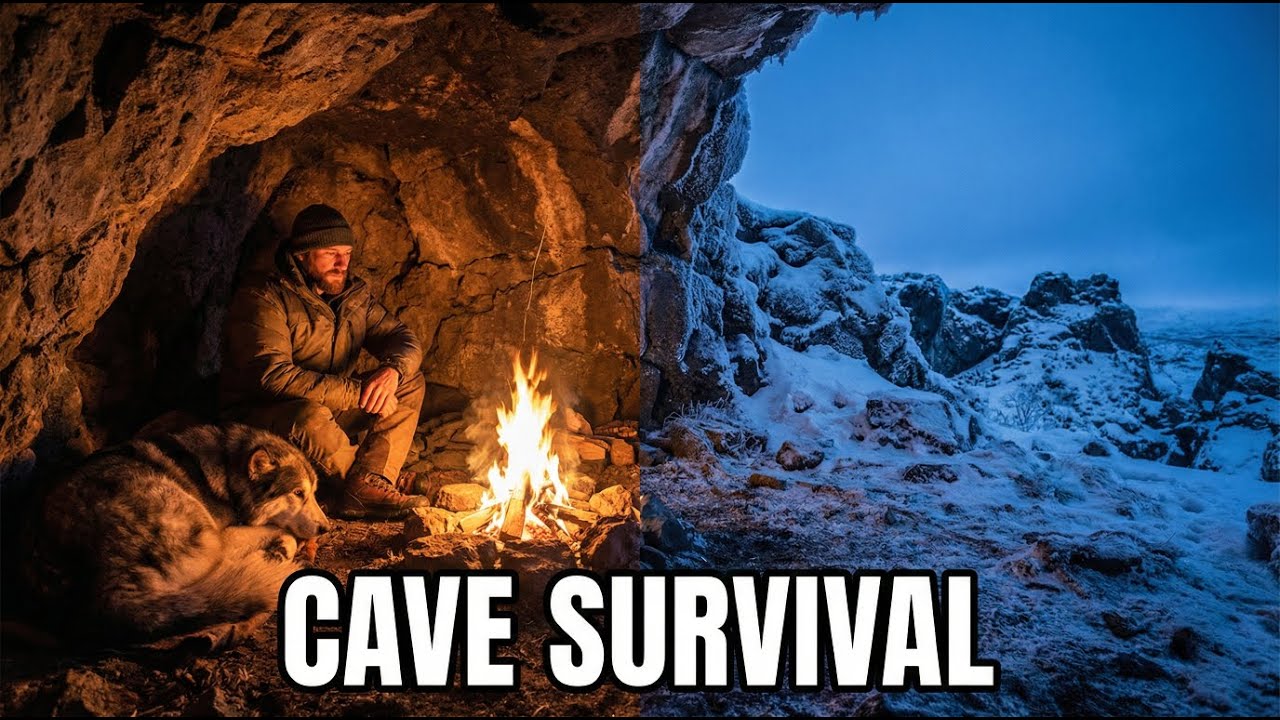 I Found a Secret Cave Shelter! 🏔️🐕 #Survival #Camping - YouTube