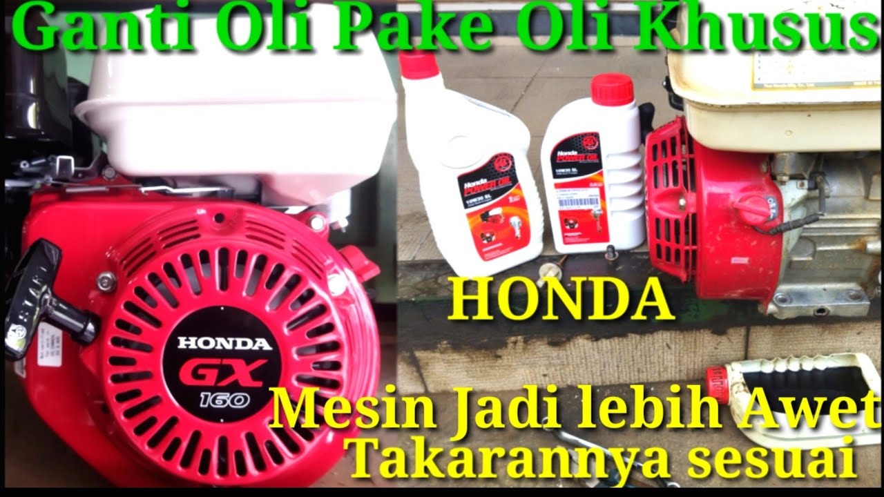 Cara ganti oli Honda GX 160, GX 200 dan sejenisnya dengan oli khusus