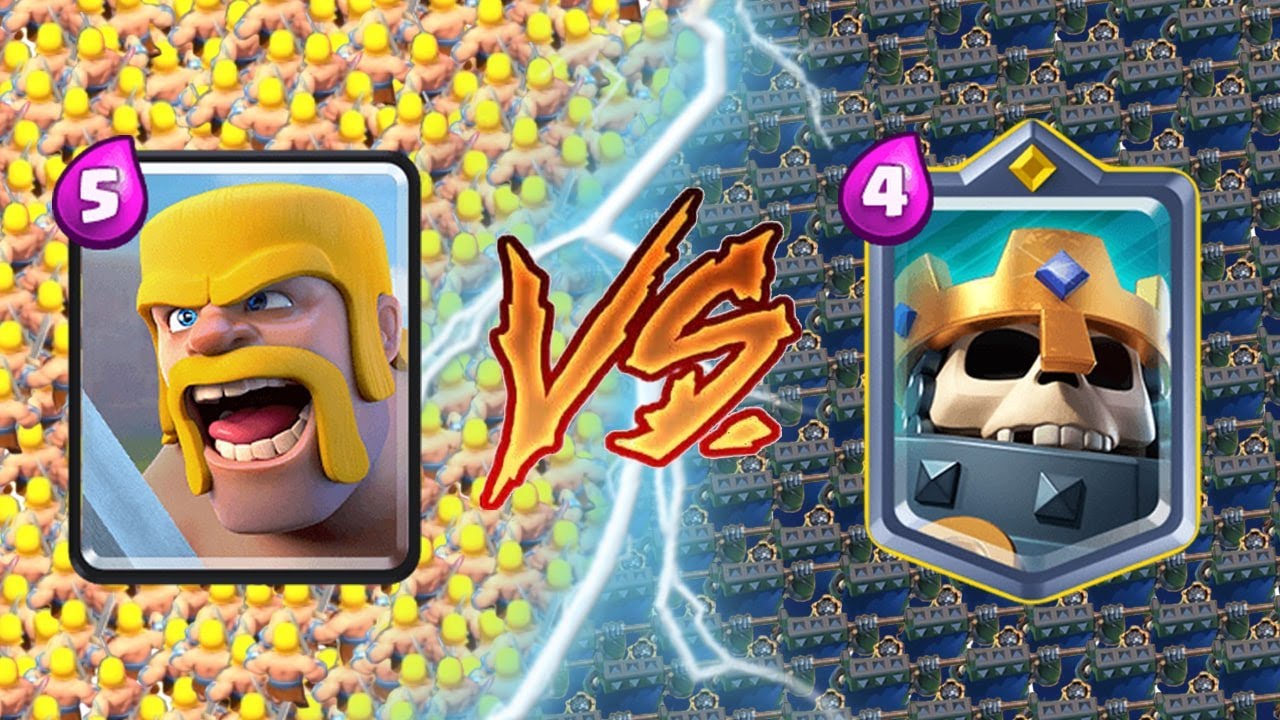 BARBARIANS Vs SKELETON KING - Clash Royale Challenge 
