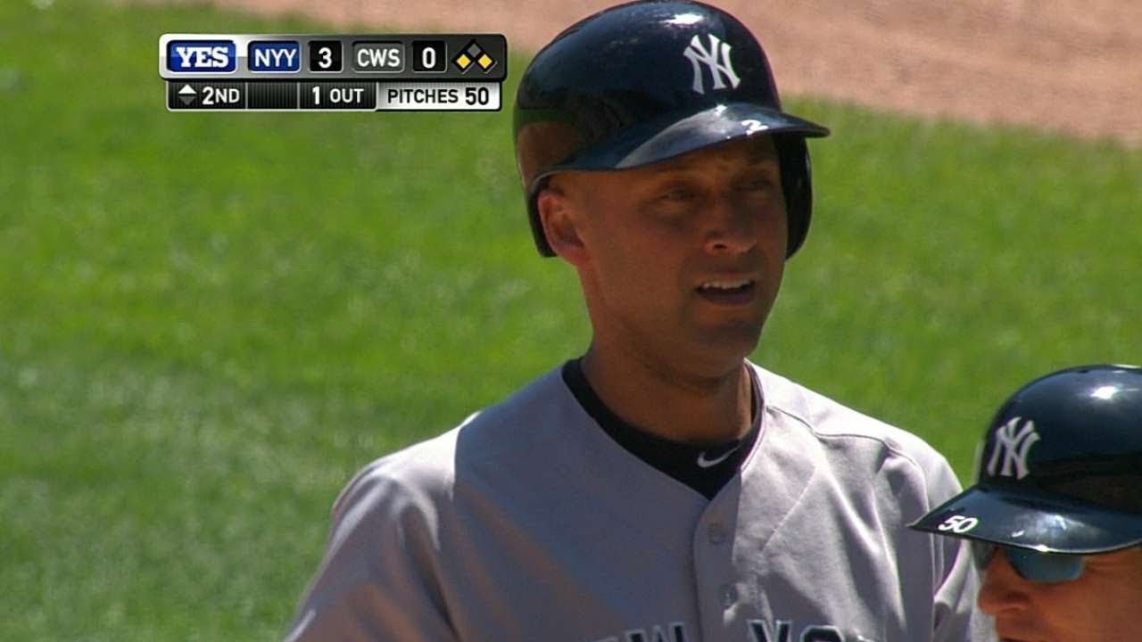 NYY@CWS: Jeter collects four hits, including a triple