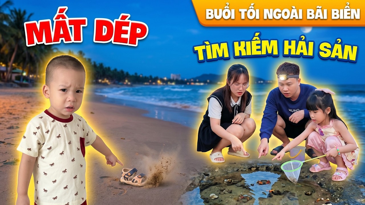Buổi Tối Ngoài Bãi Biển - MiLo Mất Dép, Mẹ Huế, MiMi, Bố Hoàng Tìm Kiếm ...