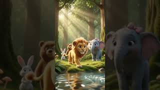🦁 The Little Lion Who Was Afraid to Roar! | Cute Animal Story for Kids
