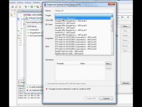 How to create Android Virtual Device AVD in Eclips