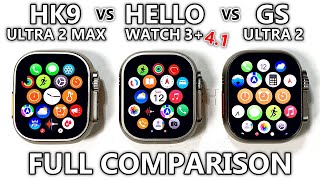 HK9 Ultra 2 Max vs Hello Watch 3 Plus vs GS Ultra 2 FULL COMPARISON! Watch Ultra 2 Top 1 Copy 2024!