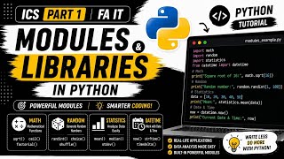 Modules & Libraries in Python | Math, Random, Statistics & Datetime | ICS Part 1 | FA IT #python 