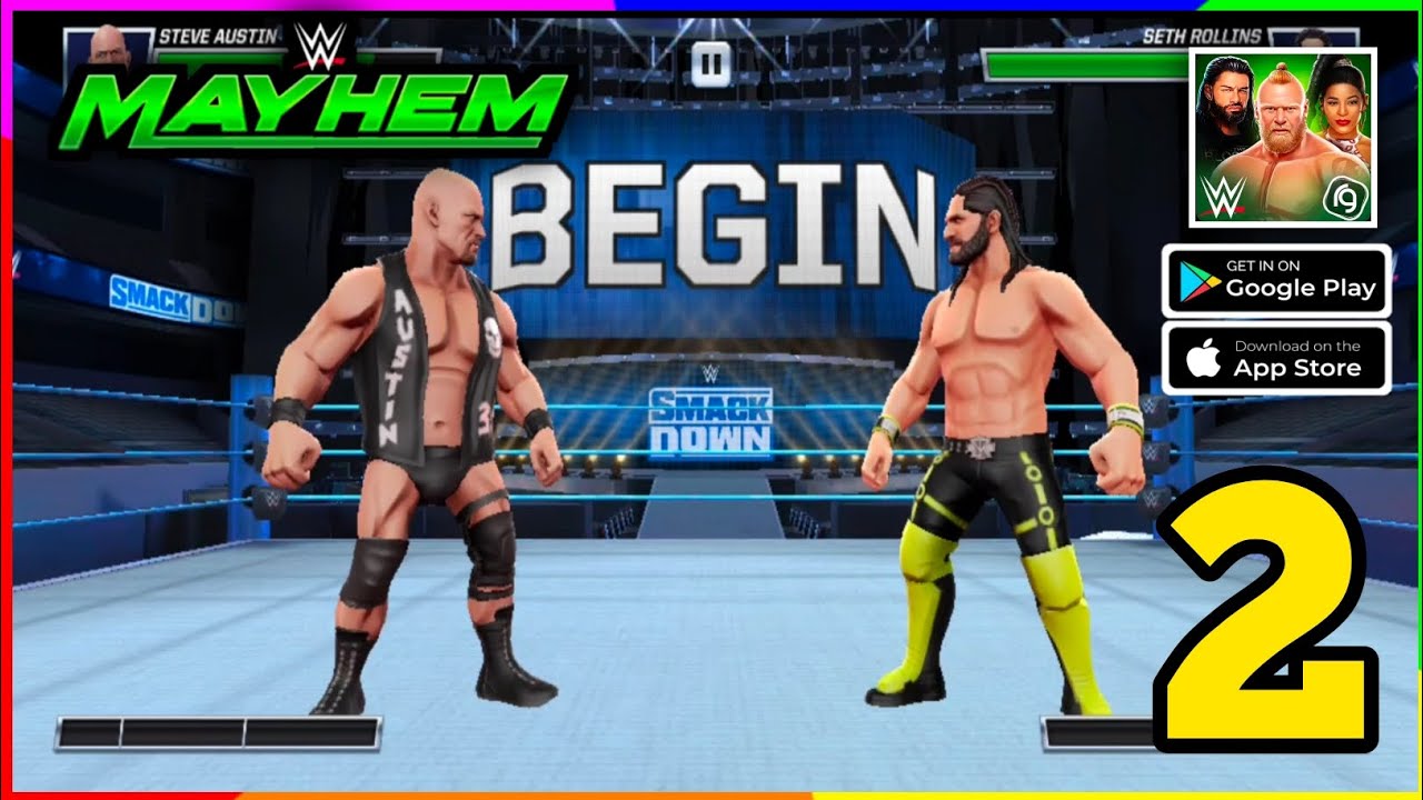 WWE MAYHEM ANDROID GAMEPLAY 2 BAST VIDEO BEST WWE MATCHES(@Mobile_Boy ...