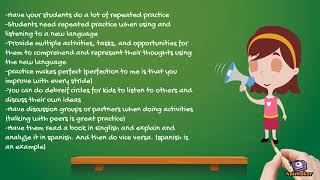 How to help ELL oral and literacy development