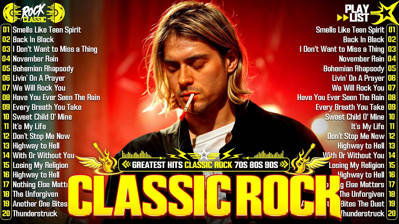 Classic Rock Songs 70s 80s 90s Full Album 🎶 Nirvana, Guns N' Roses, AC/DC, Bon Jovi, Metallica, U2
