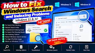 How to Fix Windows 11 & 10 Search and Indexing Problems Error & Issues Full Tutorial