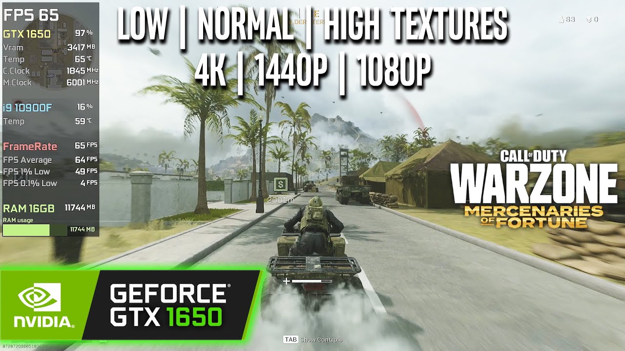 GTX 1650 | COD Warzone - 4K, 1440p, 1080p - High Textures, Medium, Low