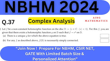 NBHM 2024 | Question 37 Solution – Holomorphic Functions and Uniqueness
