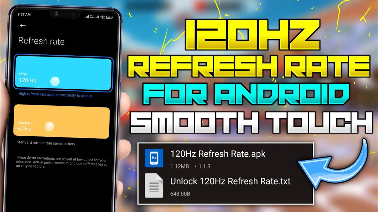 Enable Refresh Rate 120Hz Without Root | How to Fix Fps Shutter & Lag