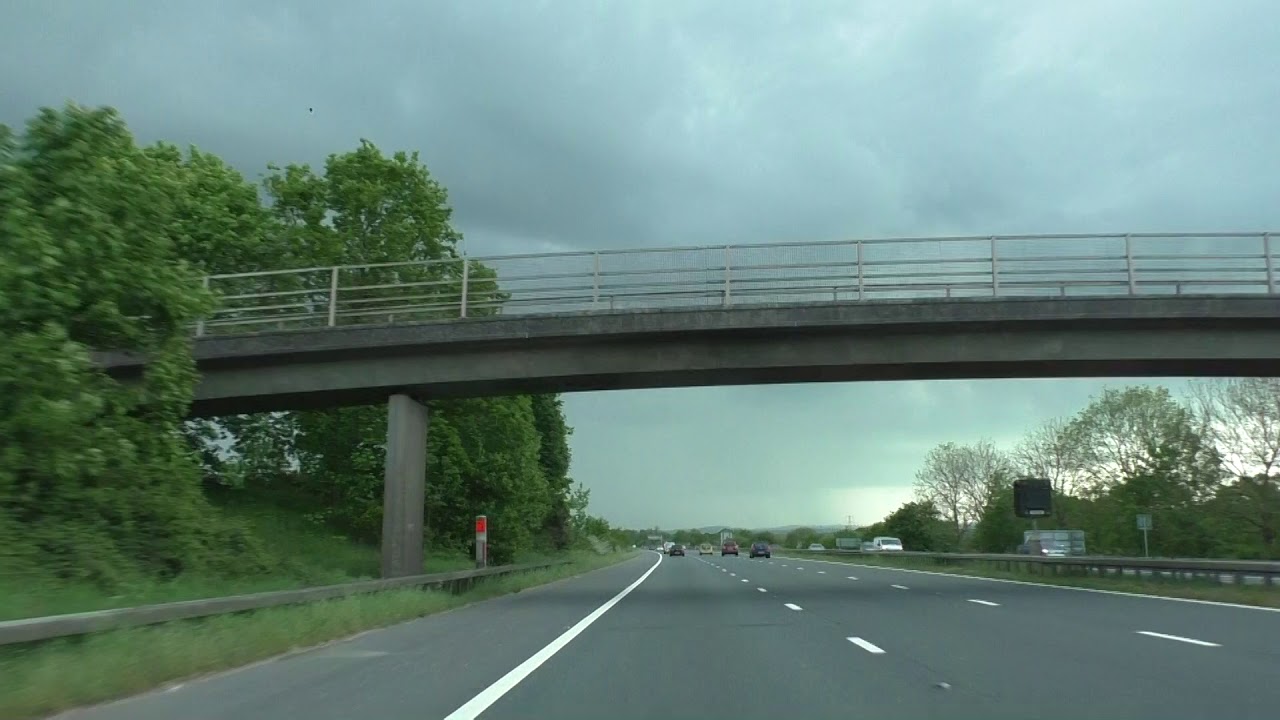 Driving On The M5 Motorway From Taunton Deane Services To M5 Motorway