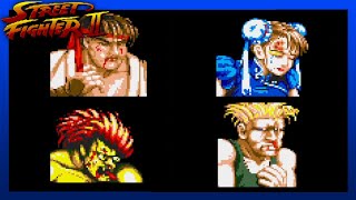 Street Fighter II: The World Warrior (Atari ST) - Continue and Game Over Screen With All Characters