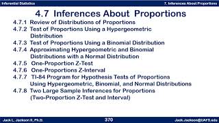 Statistics 4.7 Introduction to Inferences about Proportions