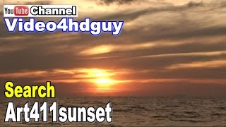 Sunset HD Screensaver peaceful ocean relaxing, nature sound Video SS08 | art411sunset™  art411ocean™