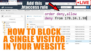 [🔴LIVE] How to Block a single visitor in your website via cPanel?