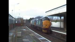138 6K41 DRS Class 37423 57311 pass Colwyn Bay 16 01 14