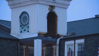 St. Charles clocktower ignites due to possible lightning strike