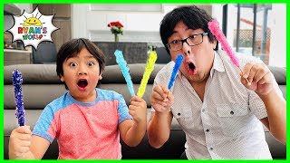 how to make rock candy diy science experiment with ryans world