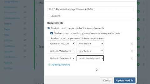 Adding Module Requirements in Canvas