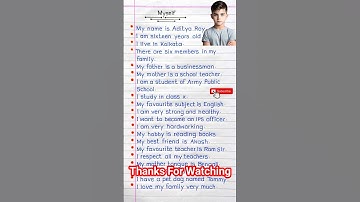 About Myself | Short Essay On Myself | 20 Lines On Myself | #shorts #trending #myself 