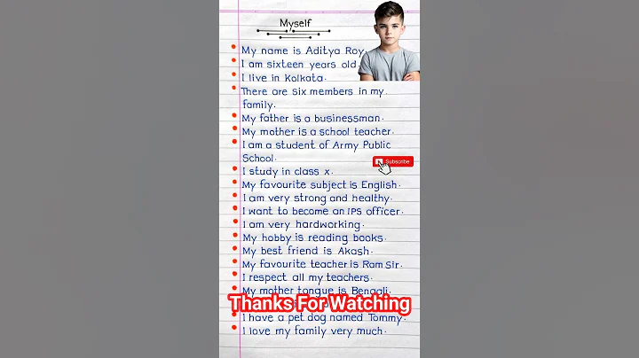 About Myself | Short Essay On Myself | 20 Lines On Myself | #shorts #trending #myself 