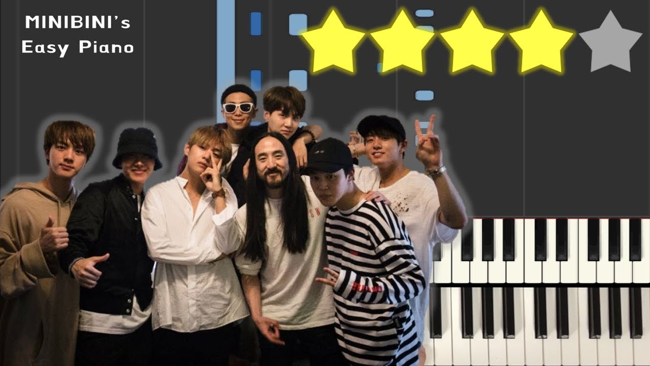 BTS & STEVE AOKI - WASTE IT ON ME 《Piano Tutorial》 ★★★★☆