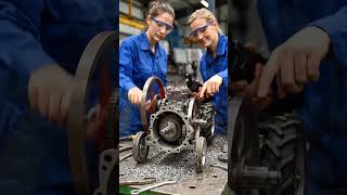 Mini Tractor Engine Build From Scratch! 😱 #engineering #miniengine #mechanical