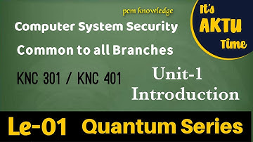 L-01| Computer System Security | Quantum Series | Introductions